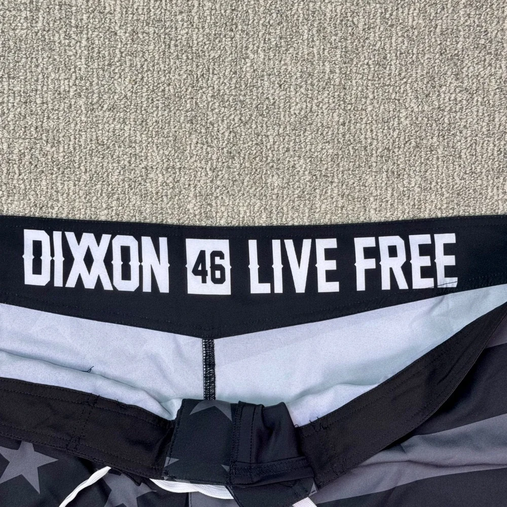 Dixxon Live‎ Free Board Shorts Men's 46 USA Flag Graphic Swim Black Gray